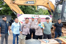 Polisi Amankan Satu Excavator, Saat Penertiban PETI di Bungo 