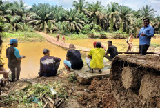Jembatan Penghubung Nyaris Putus Imbas Banjir di Dusun Sungai Gurun