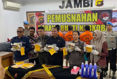 Polda Jambi Musnahkan 5,5 Kg Sabu Asal Riau