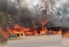 Dua Rumah Bedeng di Desa Dusun Mudo Ludes Tanjabbar Terbakar