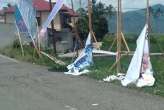 Banyak APK Paslon Kepala Daerah di Kerinci Rusak