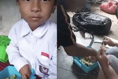 Aksi Haru Anak Sekolah Bawa Pulang Daging Program MBG, Rela Berbagi Nasi dengan Sang Adik