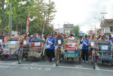 Semarak Warga Tanjabbar dalam Lomba Becak Hias