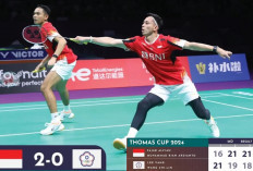 Fajar/Rian berhasil gandakan poin Indonesia atas Taiwan di Semifinal Piala Thomas 2024