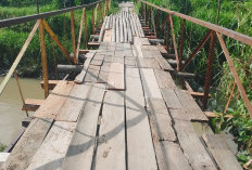 Warga Perbaiki Jembatan Gantung 