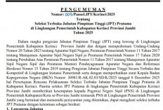 Pemkab Kerinci Buka Seleksi 6 Posisi Jabatan Pimpinan Tinggi Pratama