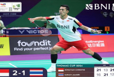 Jonatan Christie Sumbang Poin Kedua bagi Indonesia dalam Duel Melawan Thailand di Piala Thomas 2024